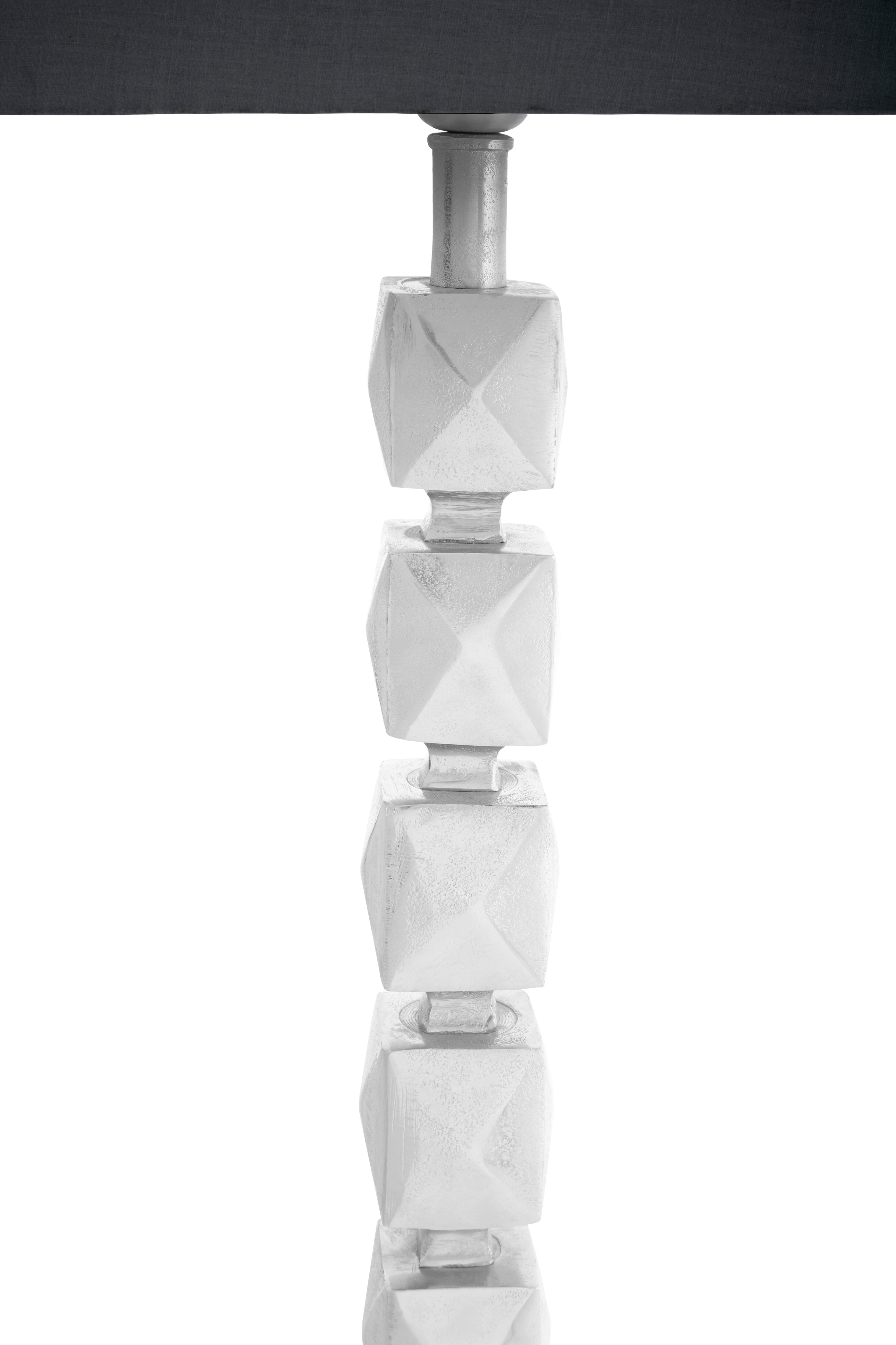 Cesar Silver Faceted Floor Lamp